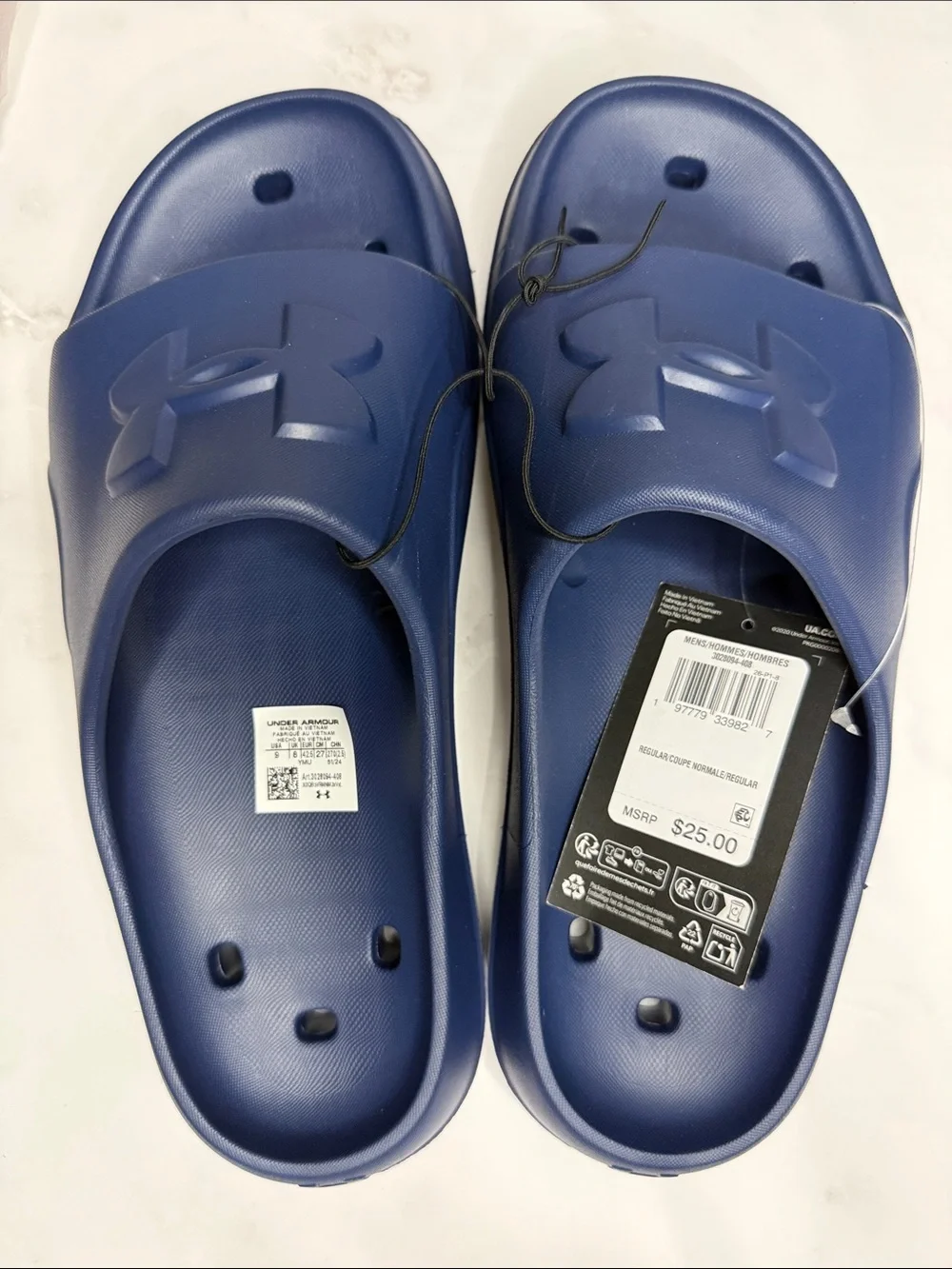 NWT Under Armour UA Locker V SL Slides Men’s Size 9 Academy Blue Shower Sandals